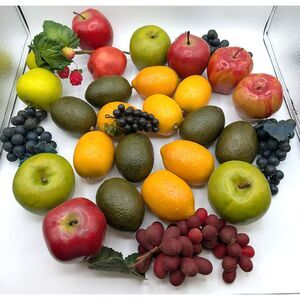31 pcs Artificial Faux Realistic Fruit Lemons Limes Grapes Apples Plum